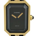 【ラッピング可】 シャネル CHANEL プルミエール Mサイズ H0001 腕時計 SS レザー クォーツ ブラック レディース 【中古】