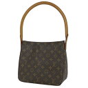 6％OFF ルイ ヴィトン Louis Vuitton ルーピング MM 肩掛け ワンショルダー ショルダーバッグ モノグラム ブラウン M51146 レディース 【中古】 msp29