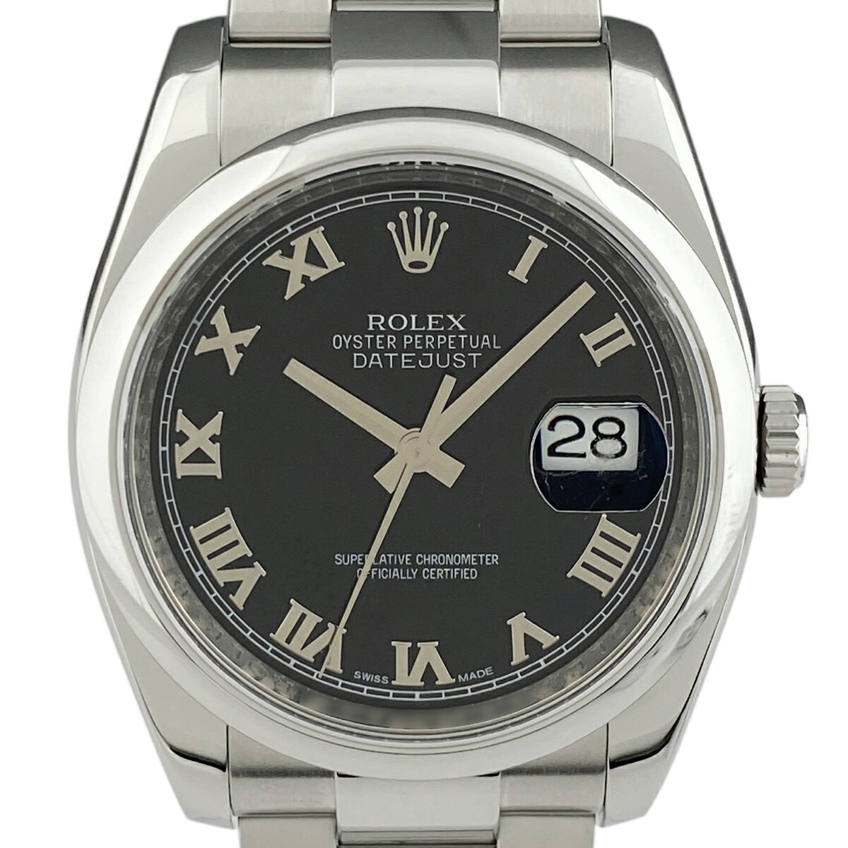 14％OFF 【ラッピング可】 ロレックス ROLEX デイトジャスト ローマン 116200 腕時計 SS 自動巻き ブラック メンズ 【中古】 msp29