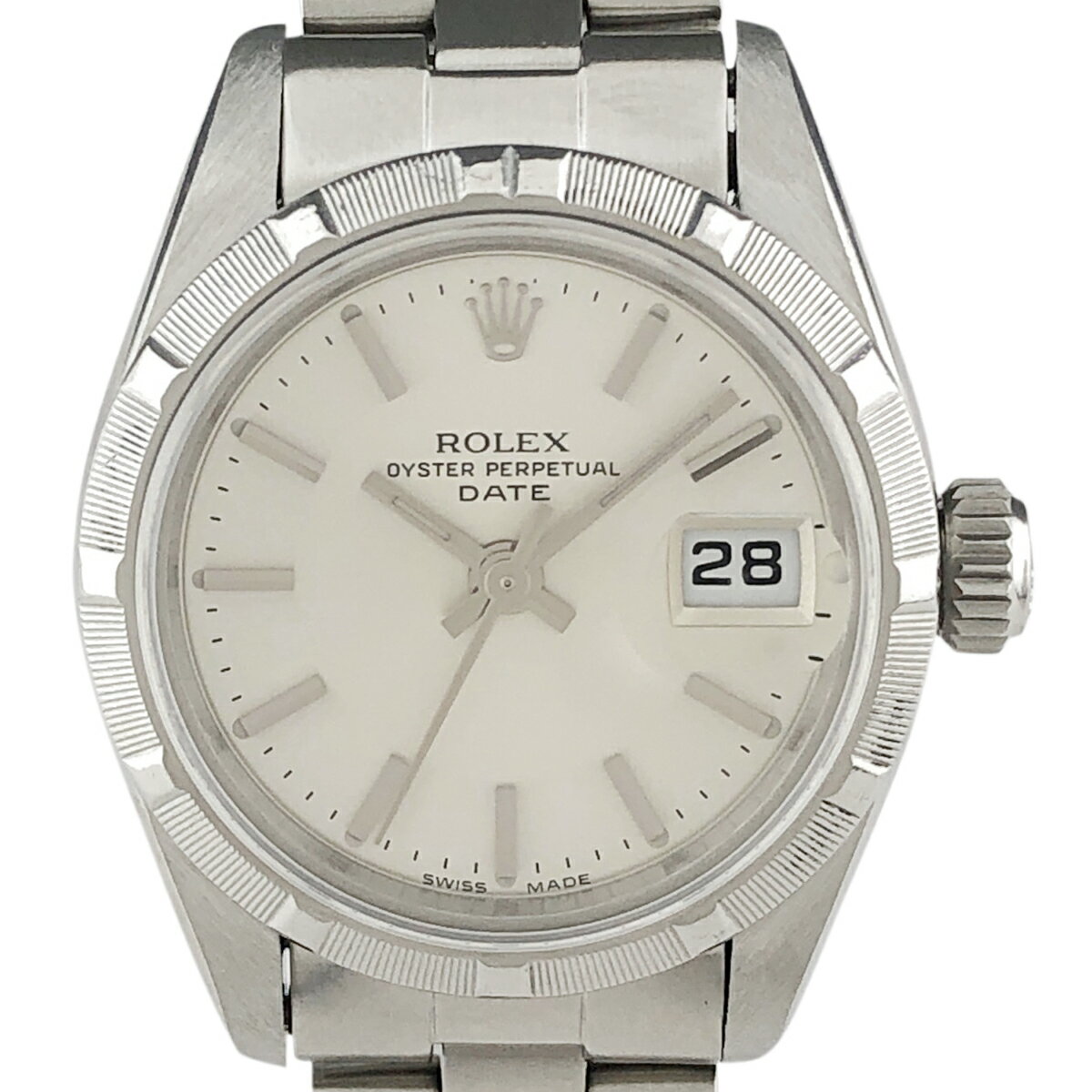 【ラッピング可】 ロレックス ROLEX オイスターパーペチュアル デイト 69190 腕時計 SS 自動巻き シルバー レディース 【中古】