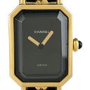 【ラッピング可】 シャネル CHANEL プルミエール Lサイズ H0001 腕時計 SS レザー クォーツ ブラック レディース 【中古】