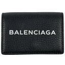 8％OFF 【ラッピング可】バレンシアガ BALENCIAGA エブリデイ 三つ折り 財布 ロゴ 三つ折り財布 レザー ブラック レディース 【中古】 msp29