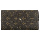 【ラッピング可】ルイ ヴィトン Louis Vuitton ポルトフォイユ サラ 札入れ 小銭入れ 二つ折り 長財布 モノグラム ブラウン M61734 レディース 【中古】