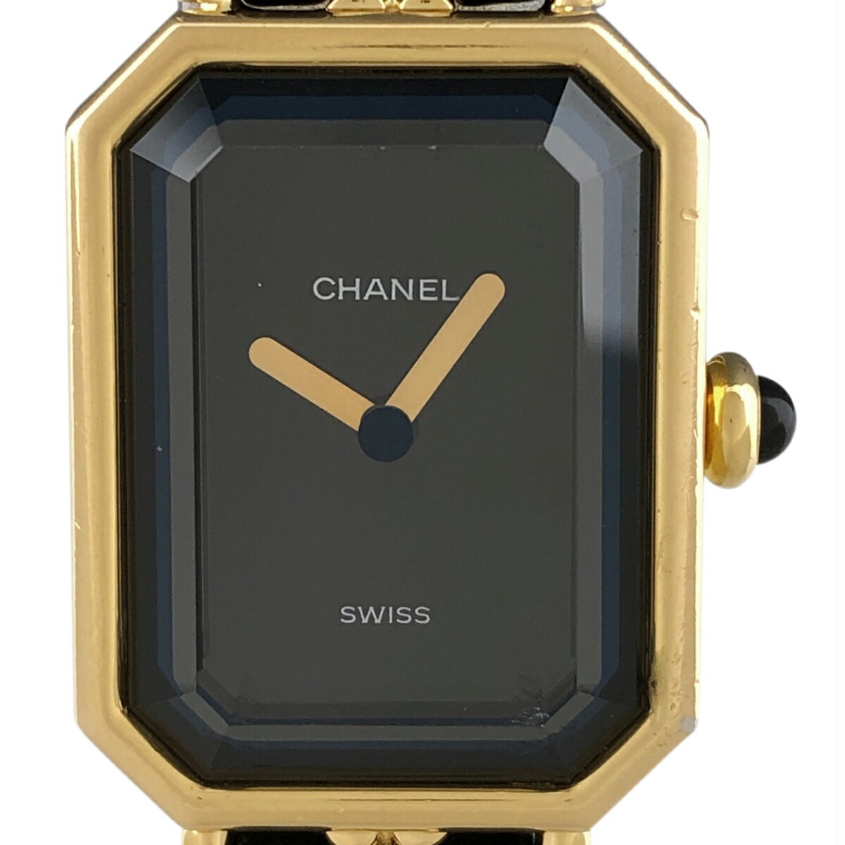 8％OFF 【ラッピング可】 シャネル CHANEL プルミエール Lサイズ H0001 腕時計 SS レザー クォーツ ブラック レディース 【中古】 msp29