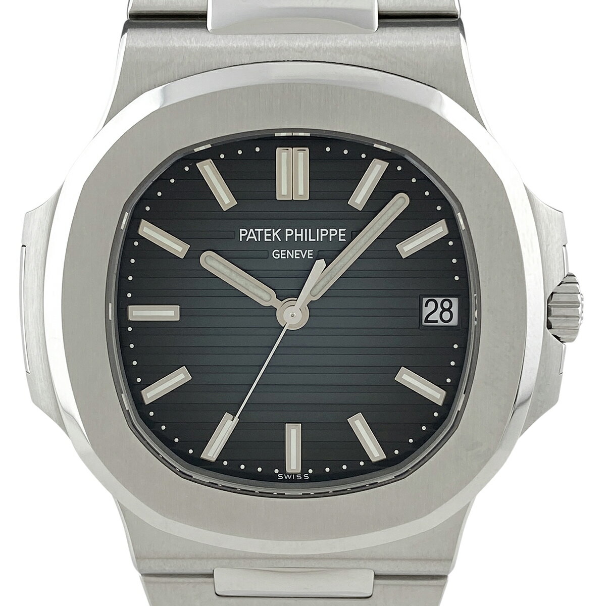 【ラッピング可】 パテックフィリップ PATEK PHILIPPE ノーチラス ブラック・ブルー文字 ...