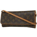 ルイ・ヴィトン Louis Vuitton ポシェットツイン GM クラッチバッグ 2WAY ショルダーバッグ モノグラム ブラウン M51852 レディース 【中古】