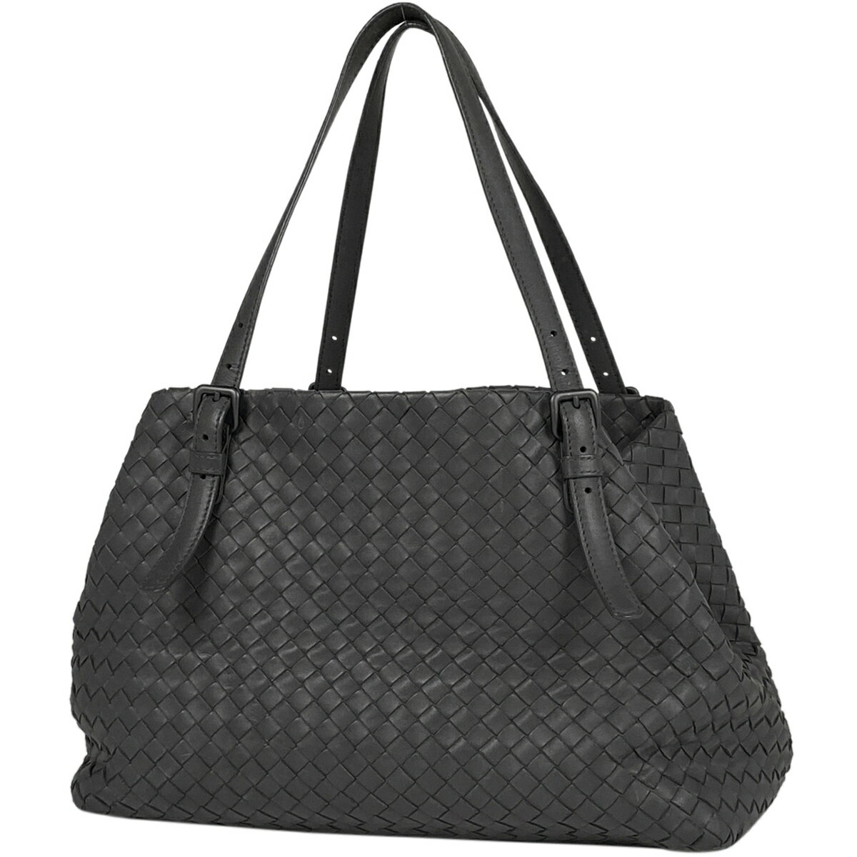 30％OFF ボッテガヴェネタ BOTTEGAVENETA イントレチャート トートバッグ ショルダーバッグ 編み込み メッシュ ナッパ トートバッグ レザー グレー 【中古】 msp39