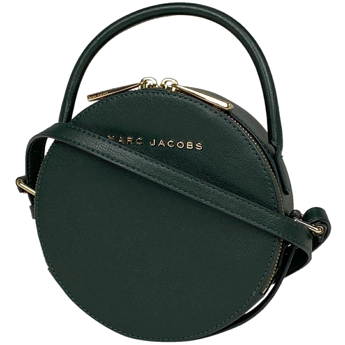 26％OFF マークジェイコブス MARC JACOBS ロゴ ショルダーバッグ ハンドバッグ 円形型 丸 ポーチ ショルダーバッグ レザー ダークグリーン レディース 【中古】 msp29