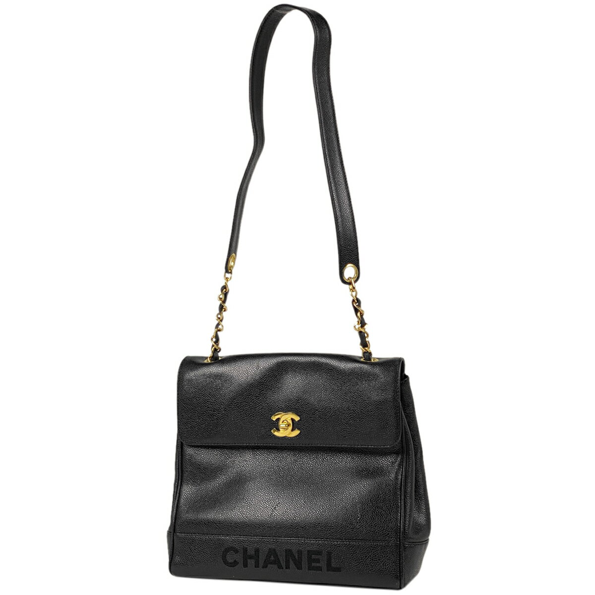 13％OFF シャネル CHANEL ココマーク チェーン ショルダーバッグ ロゴ 肩掛け ワンショルダー ショルダーバッグ キャビアスキン ブラック レディース 【中古】 msp29