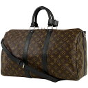 6％OFF ルイ・ヴィトン Louis Vuitton キーポル バンドリエール 45 2WAY ショルダーバッグ ボストンバッグ モノグラムマカサー ブラウン ブラック M56711 メンズ 【中古】 msp29