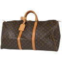 ルイ・ヴィトン Louis Vuitton キーポル 55 ハンドバッグ 旅行 出張 ビジネス ボストンバッグ モノグラム ブラウン M41424 レディース 【中古】