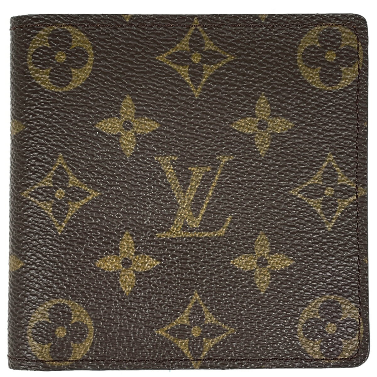 【ラッピング可】ルイ・ヴィトン Louis Vuitton ポルトフォイユ マルコ 札入れ 小銭入れ 二つ折り財布 モノグラム ブラウン M61675 メンズ 【中古】