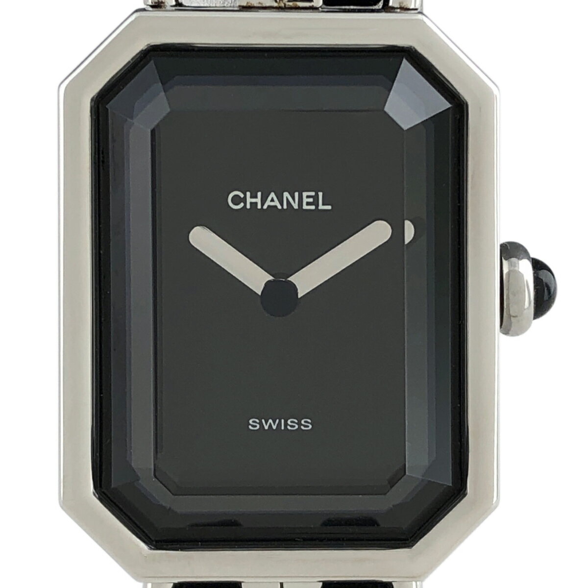 【ラッピング可】 シャネル CHANEL プルミエール Lサイズ H0451 腕時計 SS レザー クォーツ ブラック レディース 【中古】