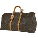 ルイ・ヴィトン Louis Vuitton キーポル 55 ハンドバッグ 旅行 出張 ビジネス ボストンバッグ モノグラム ブラウン M41424 レディース 【中古】