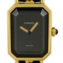 8％OFF 【ラッピング可】 シャネル CHANEL プルミエール Lサイズ H0001 腕時計 SS レザー クォーツ ブラック レディース 【中古】 msp29