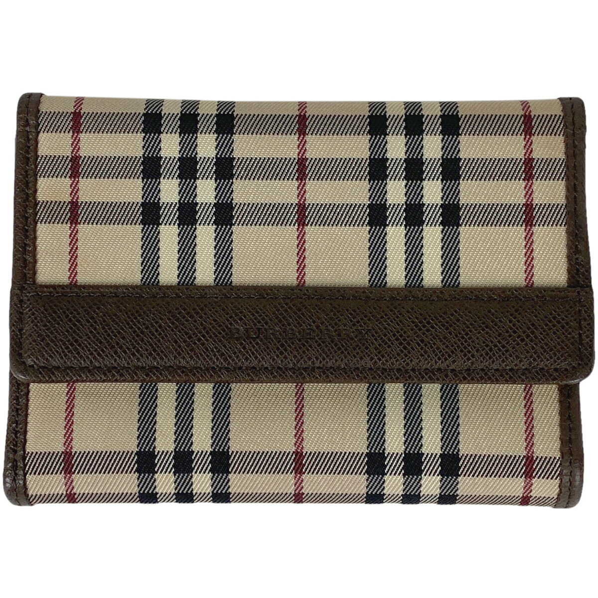 26％OFF 【ラッピング可】バーバリー BURBERRY チェック柄 三つ折り 財布 札入れ 小銭入れ ノバチェック 三つ折り財布 キャンバス ベージュ レディース 【中古】 msp29