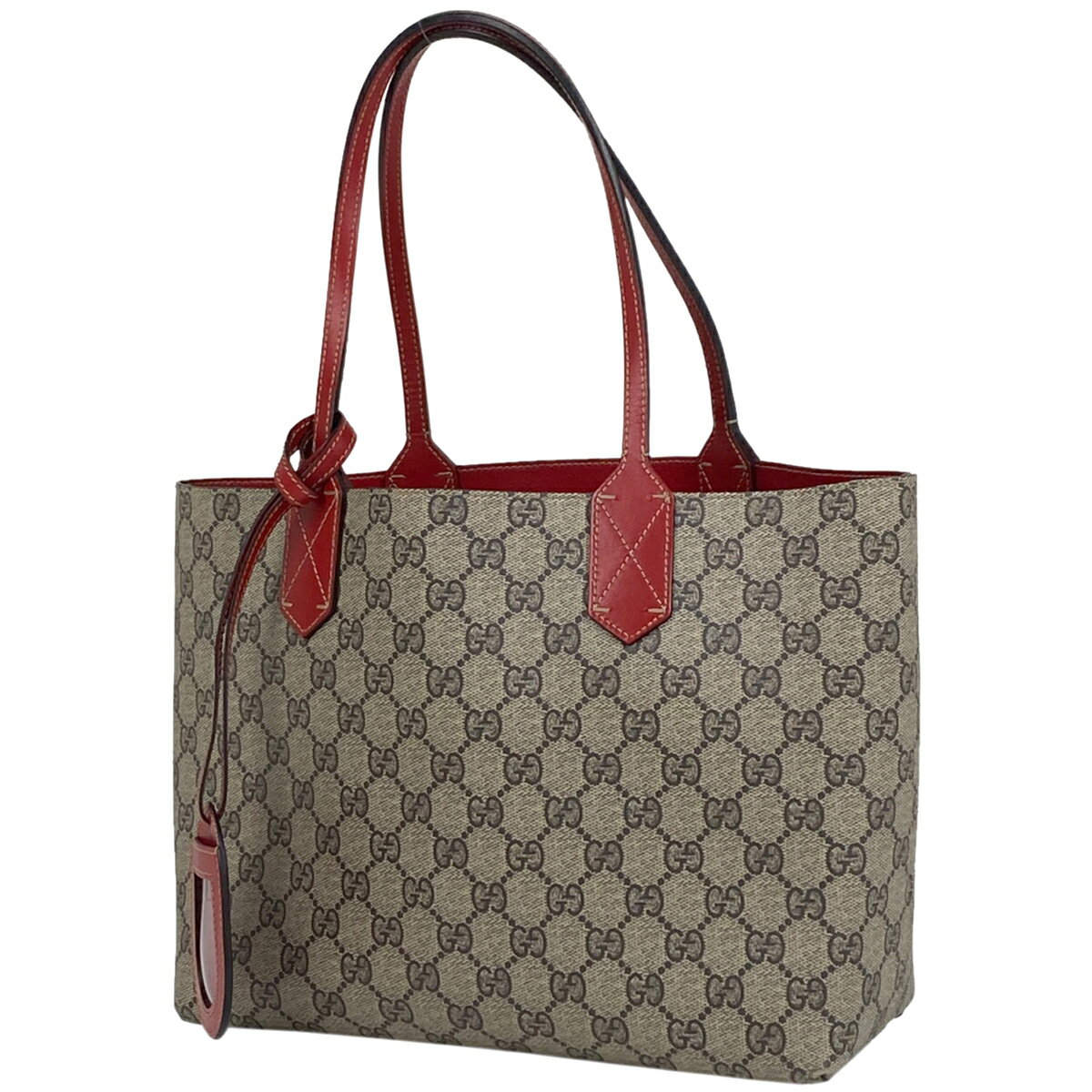 16％OFF グッチ GUCCI リバーシブル スモール トートバッグ ハンドバッグ GG柄 トートバッグ コーティングキャンバス ベージュ 372613 レディース 【中古】 msp29