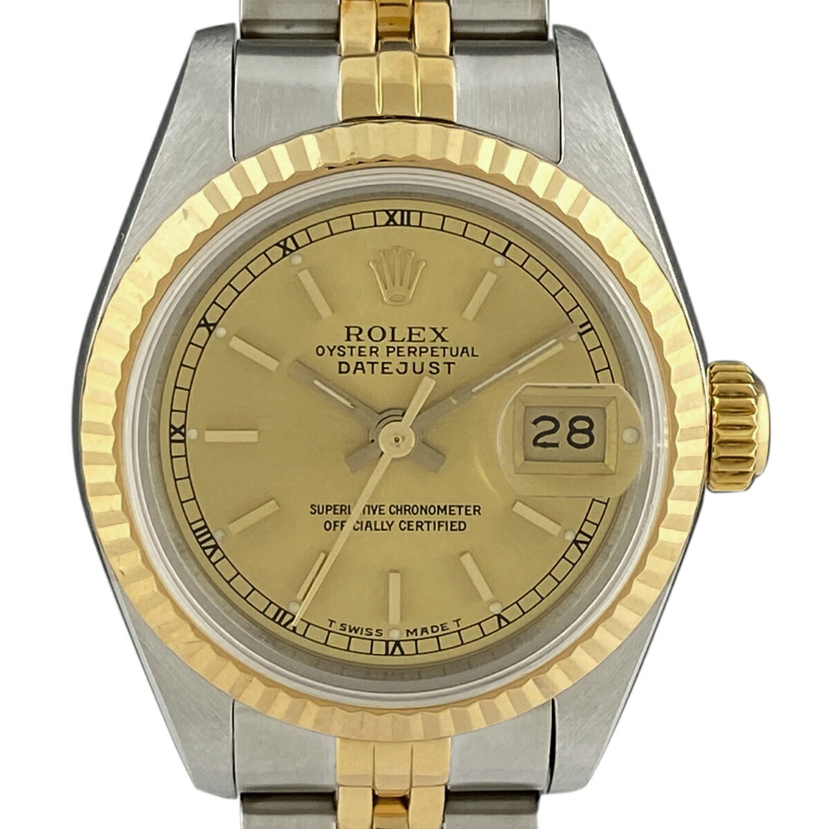 7％OFF 【ラッピング可】 ロレックス ROLEX デイトジャスト 69173 腕時計 SS YG 自動巻き シャンパンゴールド レディース 【中古】 msp29