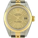 【ラッピング可】 ロレックス ROLEX デイトジャスト 69173 腕時計 SS YG 自動巻き シャンパンゴールド レディース 【中古】