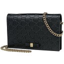 17％OFF グッチ GUCCI グッチシマ ショルダーバッグ チェーンウォレット 2WAY ショルダーバッグ シマレザー ブラック 431408 レディース 【中古】 msp29