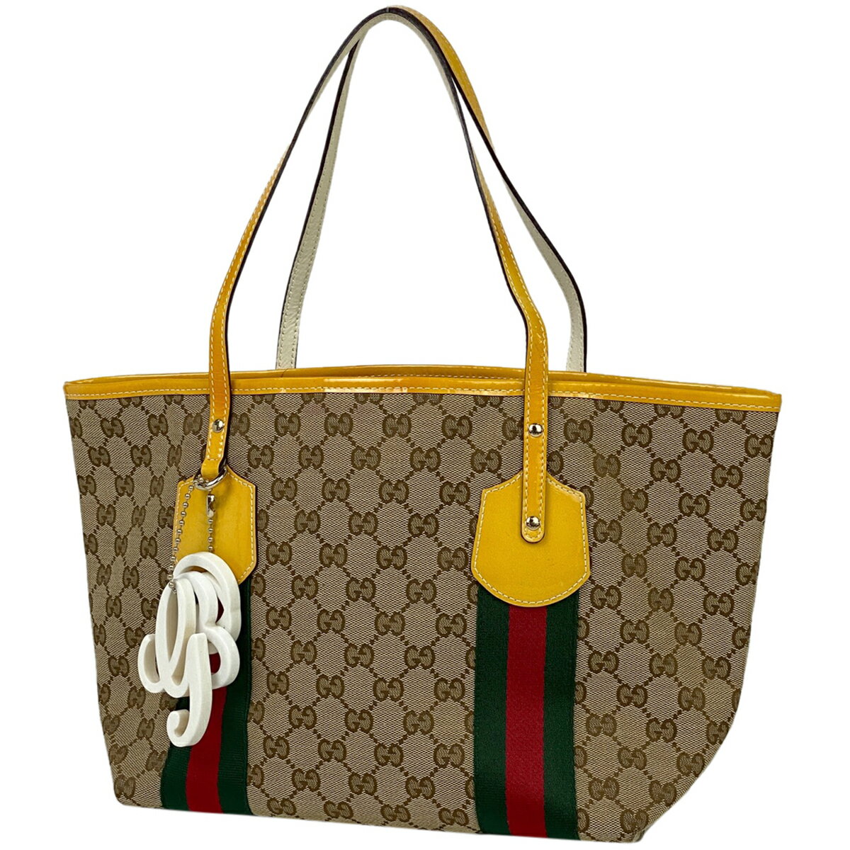 19％OFF グッチ GUCCI GG柄 トートバッグ ジョリー シェリーライン ウェブ トートバッグ GGキャンバス ブラウン イエロー 211971 レディース 【中古】 msp29