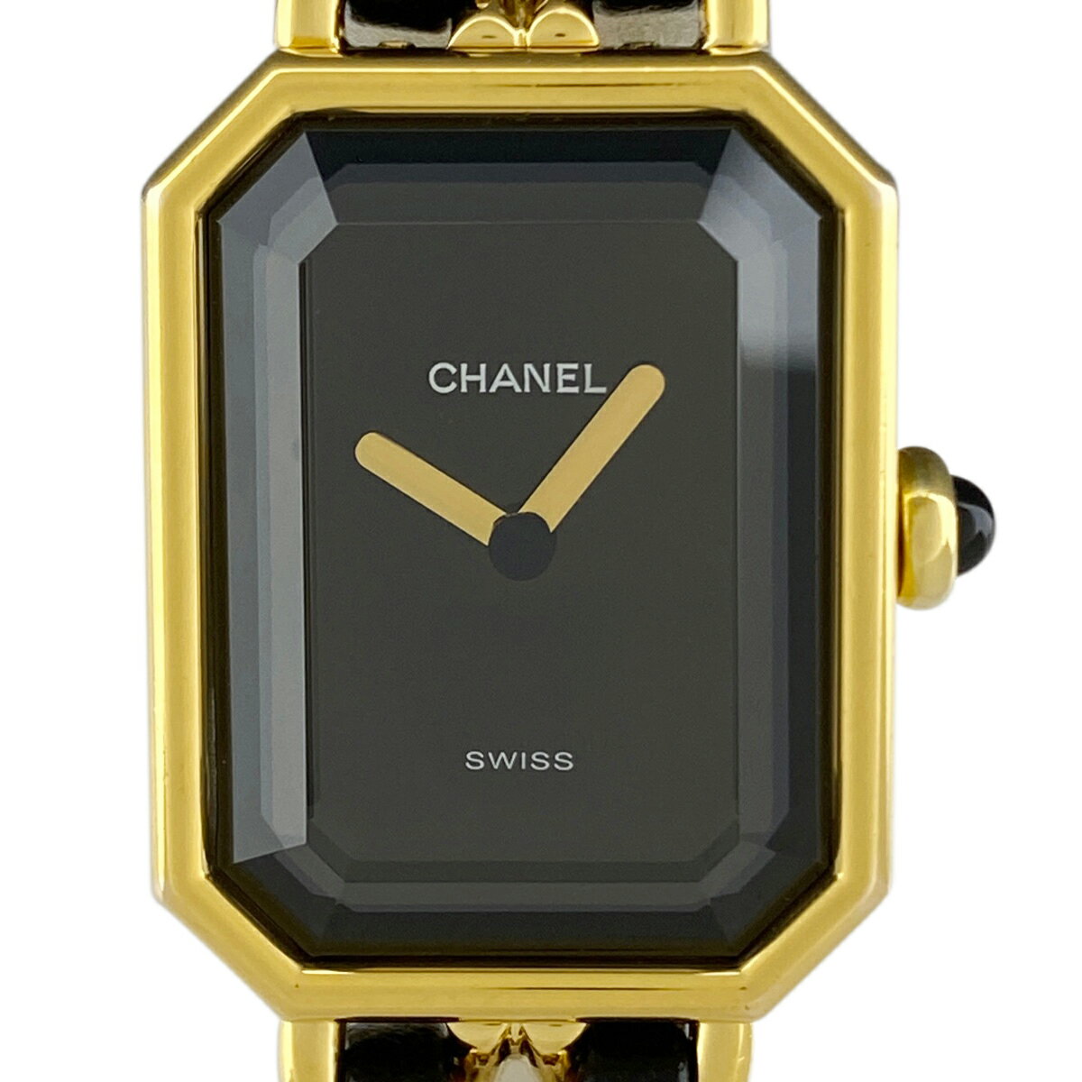 10％OFF 【ラッピング可】 シャネル CHANEL プルミエール Mサイズ H0001 腕時計 SS レザー クォーツ ブラック レディース 【中古】 msp29