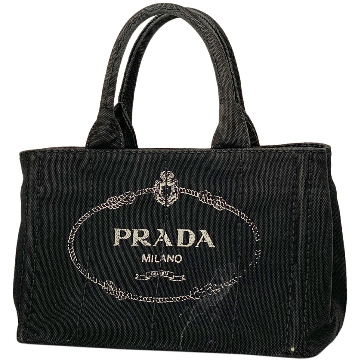 20％OFF プラダ PRADA カナパ トート ミニ ハンドバッグ ロゴ トートバッグ キャンバス ネロ(ブラック) レディース 【中古】 msp29