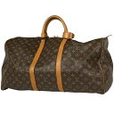 ルイ・ヴィトン Louis Vuitton キーポル 55 ハンドバッグ 旅行 出張 ビジネス ボストンバッグ モノグラム ブラウン M41424 レディース 【中古】