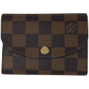 【ラッピング可】ルイ・ヴィトン Louis Vuitton ポルトモネ ロザリ カード入れ 小銭入れ 財布 コインケース ダミエ ブラウン ローズバレリーヌ N64423 レディース 【中古】