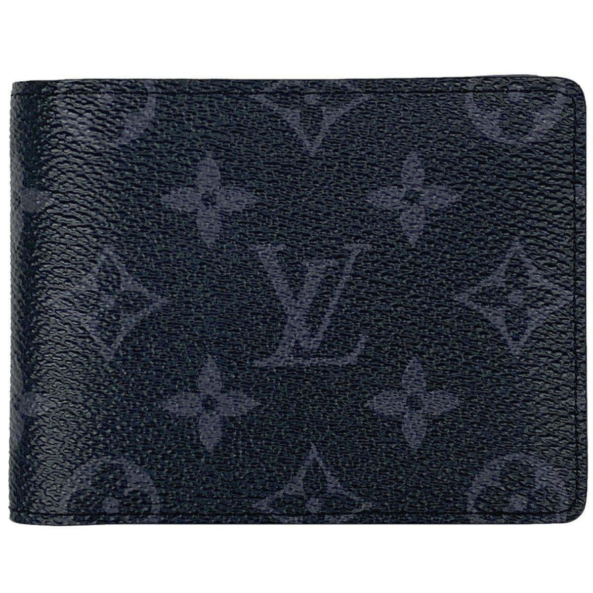 【ラッピング可】ルイ・ヴィトン Louis Vuitton ポルトフォイユ ミュルティプル 札入れ カード入れ 二つ折り財布 モノグラムエクリプス ブラック M61695 メンズ 【中古】