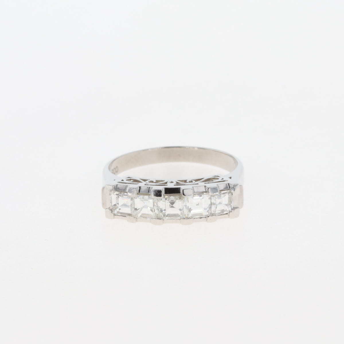 【ラッピング可】 メレダイヤ デザインリング プラチナ 指輪 リング 11.5号 Pt900 ダイヤモンド レディース 【中古】