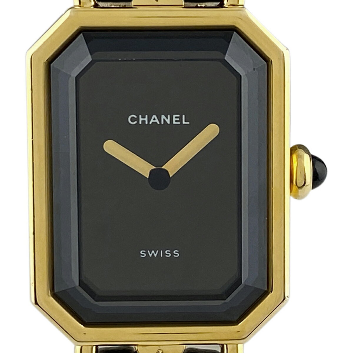 10％OFF 【ラッピング可】 シャネル CHANEL プルミエール Mサイズ H0001 腕時計 SS レザー クォーツ ブラック レディース 【中古】 msp29