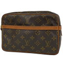 【ジャンク品】ルイ・ヴィトン Louis Vuitton コンピエーニュ 23 クラッチバッグ 手持ち セカンドバッグ モノグラム ブラウン M51847 レディース 【中古】