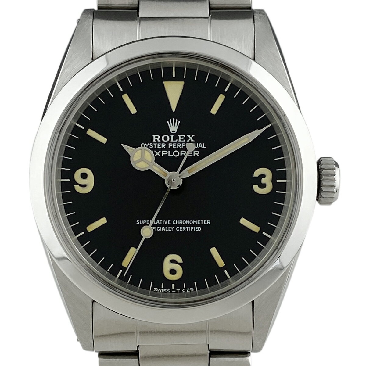 【ラッピング可】 ロレックス ROLEX エクスプローラー 1 1016 腕時計 SS 自動巻き ブラック メンズ 【中古】