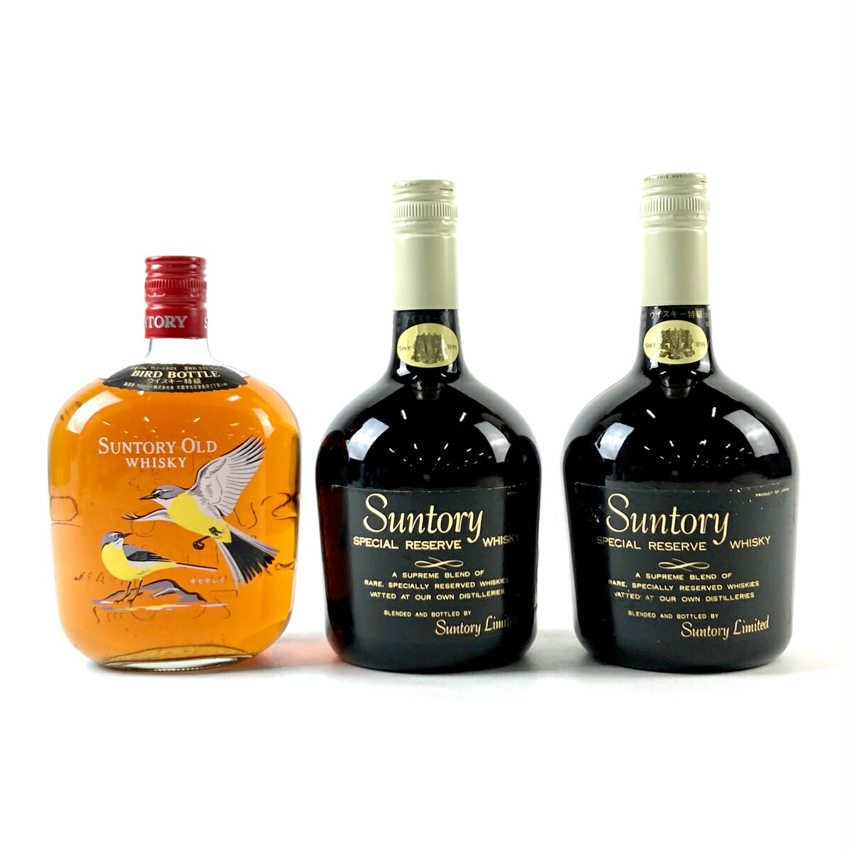 3％OFF 【東京都内限定発送】 3本 サントリー SUNTORY バードボトル オールド キセキレイ スペシャルリザーブ ウイスキー セット 【中古】0