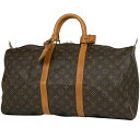 ルイ・ヴィトン Louis Vuitton キーポル 50 ハンドバッグ 旅行 ビジネス ボストンバッグ モノグラム ブラウン M41426 レディース 【中古】