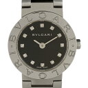 【ラッピング可】 ブルガリ BVLGARI ブルガリ ブルガリ 12Pダイヤ BB23SS 腕時計 SS ダイヤモンド クォーツ ブラック レディース 【中古】