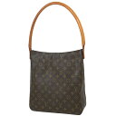 ルイ ヴィトン Louis Vuitton ルーピング GM 肩掛け ワンショルダー ショルダーバッグ モノグラム ブラウン M51145 レディース 【中古】