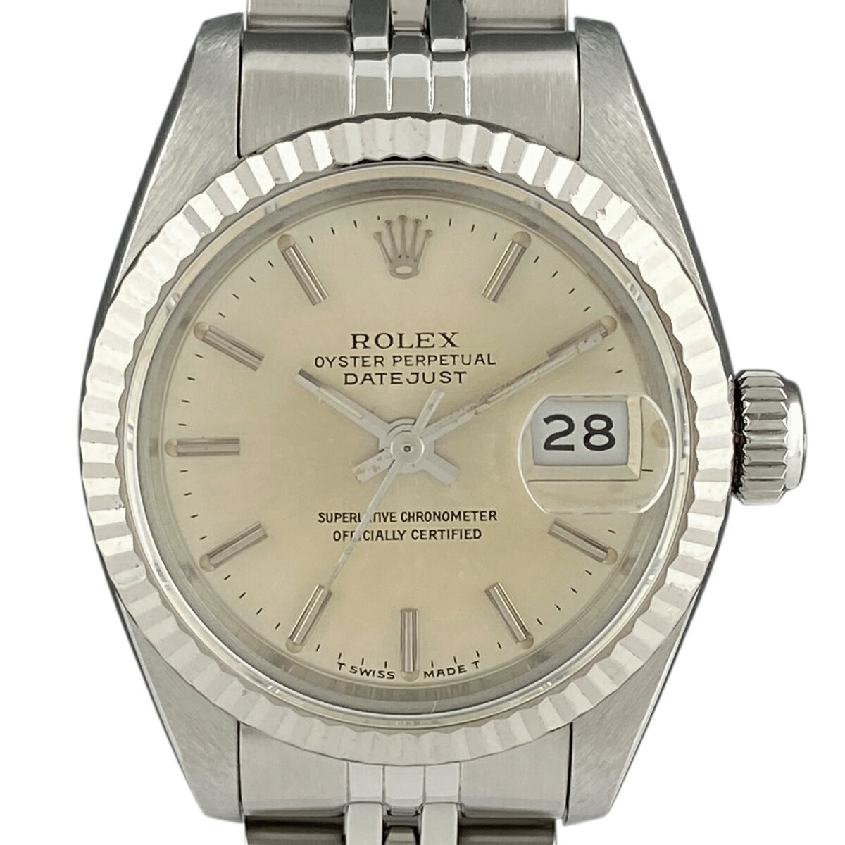 2％OFF 【ラッピング可】 ロレックス ROLEX デイトジャスト 69174 腕時計 SS WG 自動巻き シルバー レディース 【中古】 msp29