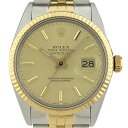 【ラッピング可】 ロレックス ROLEX デイトジャスト 16013 腕時計 SS YG 自動巻き シャンパンゴールド メンズ 【中古】