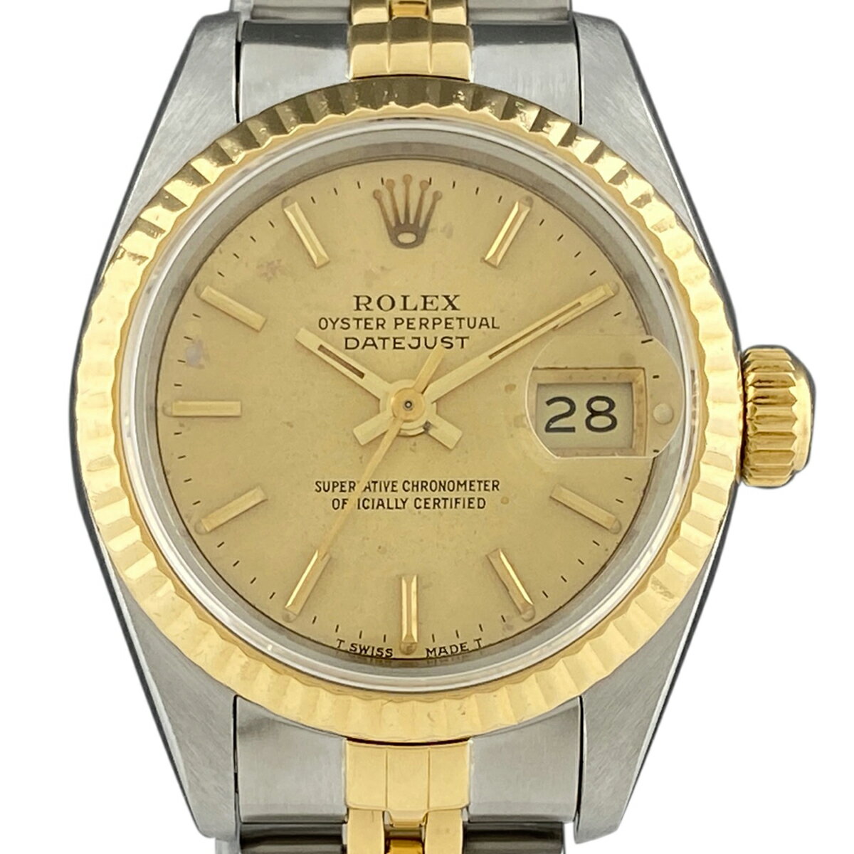 9％OFF 【ラッピング可】 ロレックス ROLEX デイトジャスト 69173 腕時計 SS YG 自動巻き シャンパンゴールド レディース 【中古】 msp29