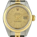 【ラッピング可】 ロレックス ROLEX デイトジャスト 69173 腕時計 SS YG 自動巻き シャンパンゴールド レディース 【中古】