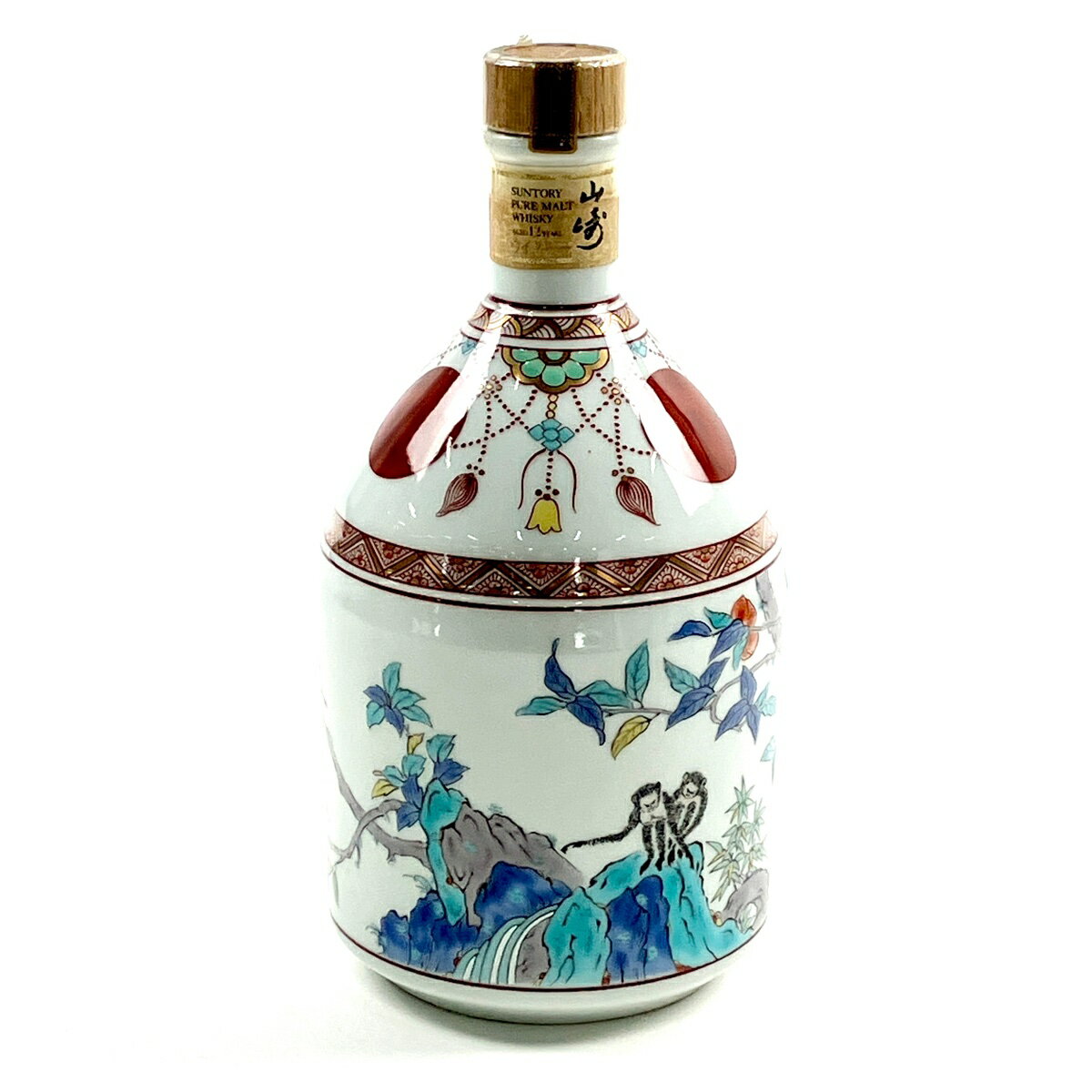 【東京都内限定発送】 サントリー SUNTORY 山崎12年 錦赤玉瓔珞文風物絵 有田焼 600ml 国産ウイスキー 【中古】