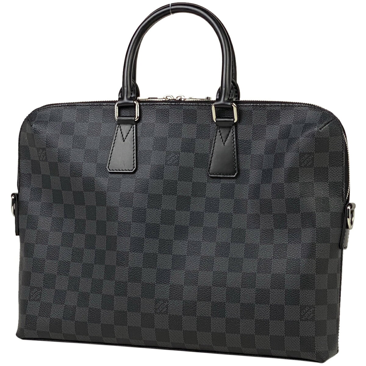 ルイ・ヴィトン Louis Vuitton ポルト ドキュマン ジュール 2WAY ショルダーバッグ ブリーフケース PDJ ビジネスバッグ ダミエグラフィット ブラック N48224 メンズ 【中古】