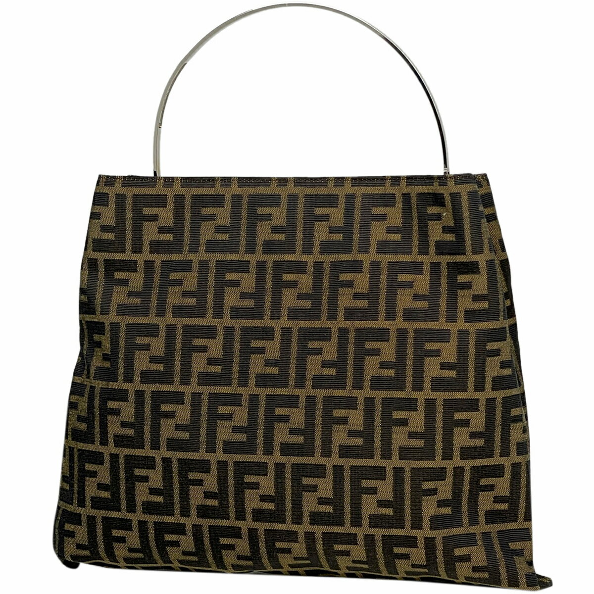 フェンディ FENDI ズッカ柄 ハンドバッグ ロゴ ハンドバッグ キャンバス ブラウン レディース 【中古】