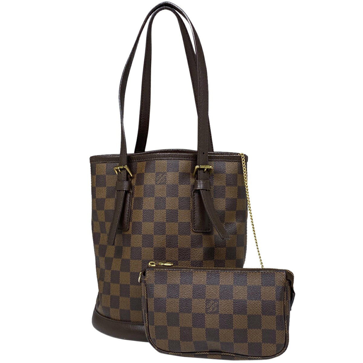 ルイ・ヴィトン Louis Vuitton マレ ハンドバッグ バケット ショルダー トートバッグ ダミエ ブラウン N42240 レディース 【中古】