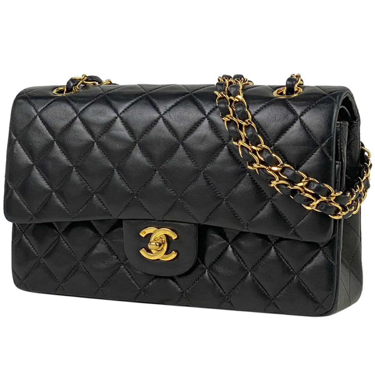 シャネル CHANEL マトラッセ Wフラップ チェーン ショルダーバッグ ココマーク ショルダーバッグ レザー ブラック A01112 レディース 【中古】のサムネイル