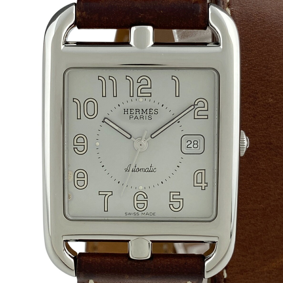 【ラッピング可】 エルメス HERMES ケープコッド CC1.710 腕時計 SS レザー 自動巻き シルバー メンズ 【中古】のサムネイル