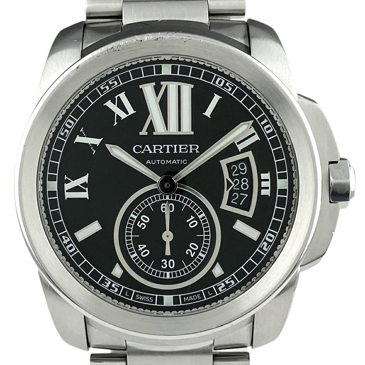 【ラッピング可】【在庫一掃】 カルティエ CARTIER カリブル ドゥ カルティエ W7100016 腕時計 SS 自動巻き ブラック メンズ 【中古】