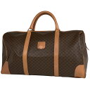 【在庫一掃】 セリーヌ CELINE マカダム柄 ボストンバッグ 旅行 ハンドバッグ ボストンバッグ コーティングキャンバス ブラウン レディース 【中古】